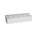 Chef Inox Condiment Dispenser/Garnish Caddy 5-Compartment 380x150x90mm