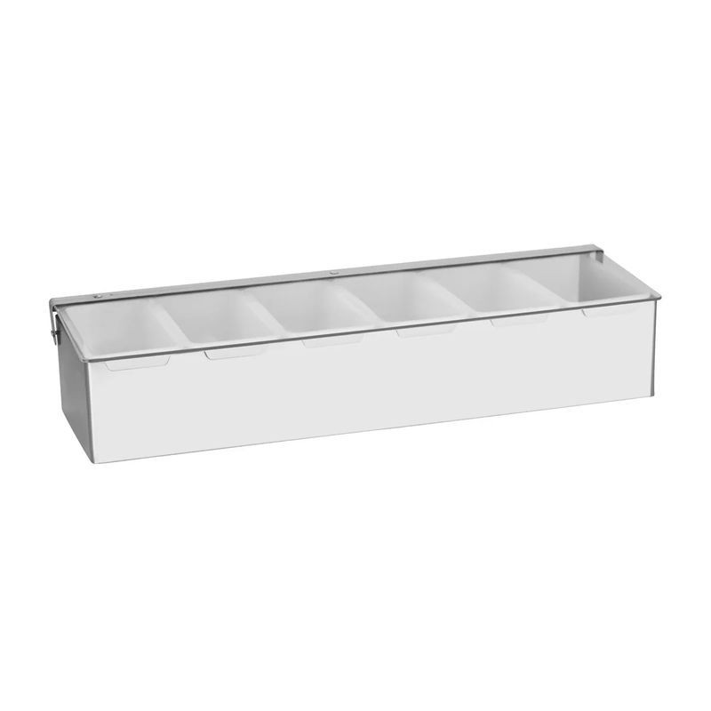 Chef Inox Condiment Dispenser/Garnish Caddy 6-Compartment 450x150x90mm