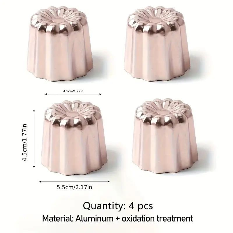 Canele Alumin Mould 4.5x4.5cm 1pc