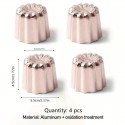 Canele Aluminium Mould – 4.5 x 4.5cm 1pc Rose Gold