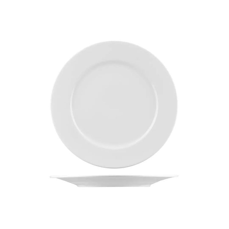 Bistro Porcelain Wide Rim Round Plate - 235mm