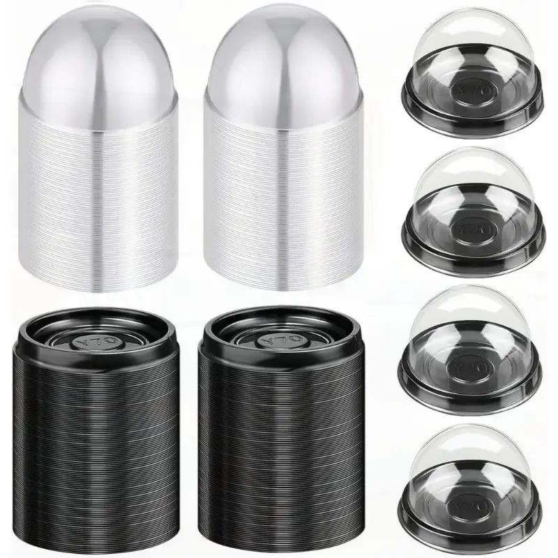 Dome Cake/Des Contain w lid 7x7x4.5c Blk