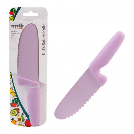 Appetito Kid's Safety Serrated Blade Knife - Pink