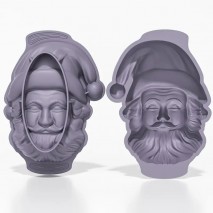Sil Mld Lge Santa Face 23.7x16.6x6.2cm
