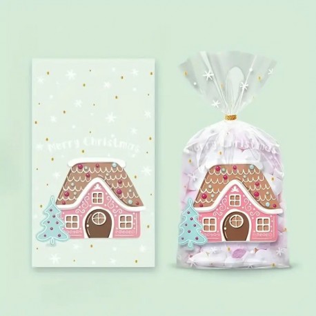 Christmas Gingerbread House Treat Bags – 10 Pack