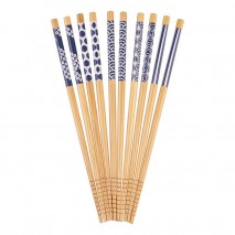 D.Line Bamboo Chopsticks - Blue & White Decal set of 5