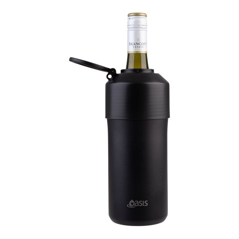 Oasis Double Wall Insulated Adjustable Wine Cooler - Black