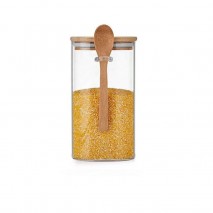 Borosilicate Glass Canister with Bamboo Lid & Spoon – 1500ml