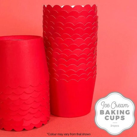 Cake Craft Ice Cream Baking Cups - Red - 24 pack