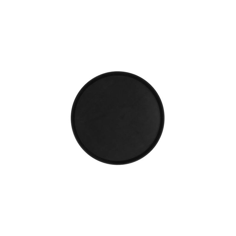 Chef Inox Non-Slip Round Tray - Black Plastic 280mm