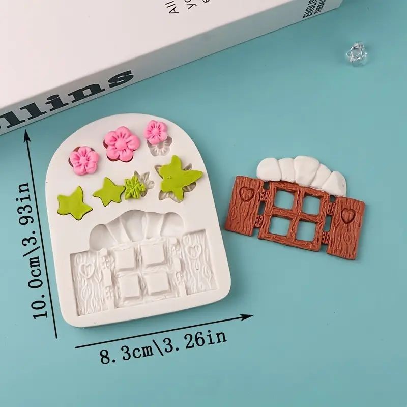 Silicone Mould Forest Cabin & Flowers