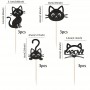Cupcake Toppers - Glitter Black Cat - 24 pieces
