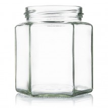 Plasdene Glass Hex Food Jar with Twist Finish - 390ml