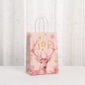 Christmas Paper Giftbag Pink Reindeer 15x8x21cm