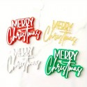 Cake Topper Merry Christmas White Acrylic 7cm