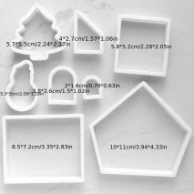 Xmas Gingerbread Cottage House Cutter 8p