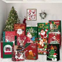 Asstd Christmas Gift Bag w Tag 15x8x21cm