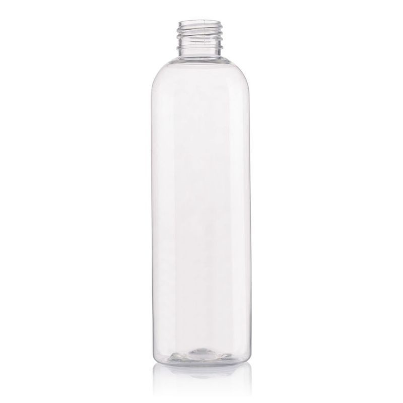 Plasdene Clear Plastic Tall Boston Bottle with Screw Finish - 250ml