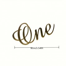 Cake Top Acr Gold One Cursive