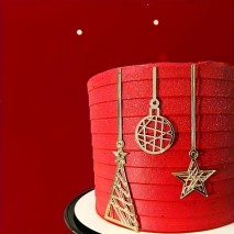 Cake Top Acr Gold Star Xmas Ornament