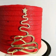 Cake Top Acr Gold Swirl Xmas Tree