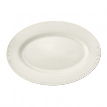 Mikasa Cranborne Stoneware Oval Serving Platter - Cream 39cm
