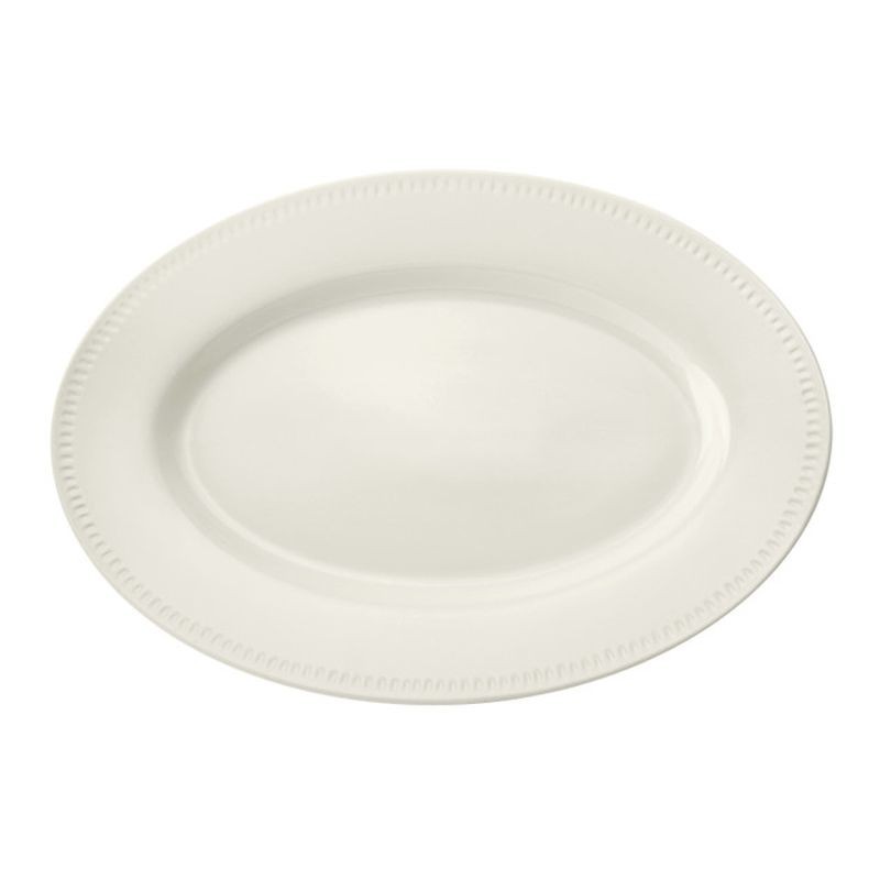 Mikasa Cranborne Stoneware Oval Serving Platter - Cream 39cm