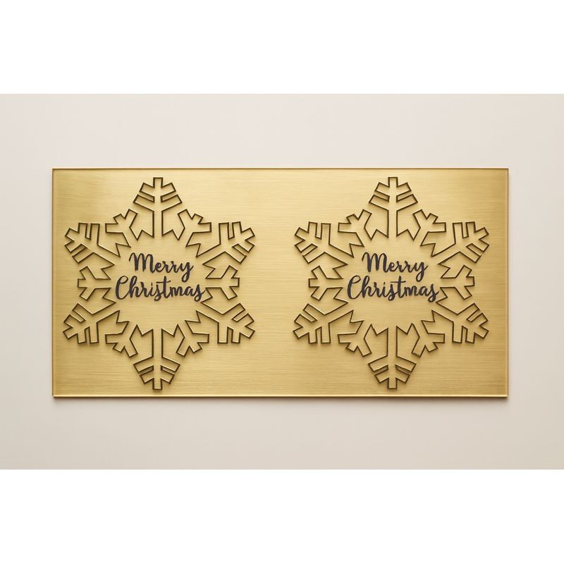 Acrylic Gold Snowflake Cake Toppers - Merry Christmas Design 2 Piece Set