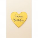 Acrylic Heart Cake Topper – Gold Happy Birthday - 1 Piece