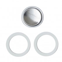 Pezzetti Stainless Steel 2 Cup Silicone Gasket Set