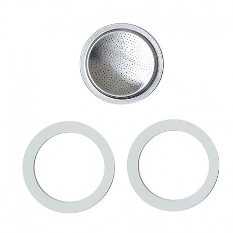 Pezzetti Stainless Steel 2 Cup Silicone Gasket Set