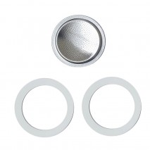 Pezzetti BLISTER Stainless Steel 10 Cup Silicone Gasket Set
