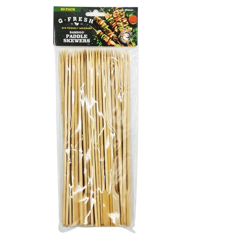 G-Fresh Bamboo Paddle Food Skewers 25cm - 50 piece pack