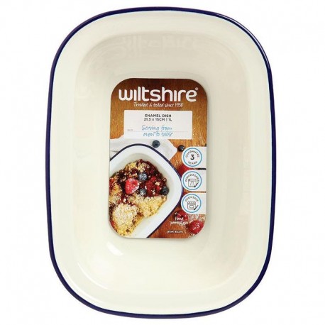 Wiltshire Enamel Dish Oblong 21.5 x 15cm 1L Wiltshire - 1