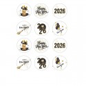 Cupcake Topper Edible Wafers for New Years Eve 12pc