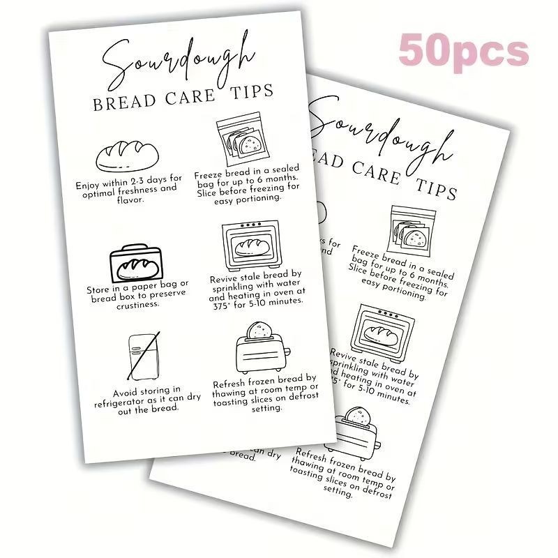 Sourdough Care Cards Small 50pk