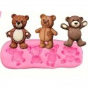 Teddy Bear Silicone Mould – Rectangular 4 cavity
