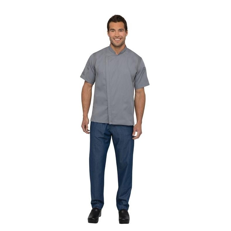 Chef Works Springfield Mens Grey Zipper Chef Jacket BCSZ009 Chef Works - 1