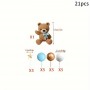 Cake Topper Teddy Blue – 21pc Set