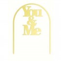 Acrylic Cake Topper – Me & You Arched Gold