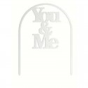 Acrylic Cake Topper – Me & You Arched Silver