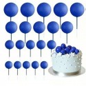 Cake Topper Balls Dark Blue 20pc