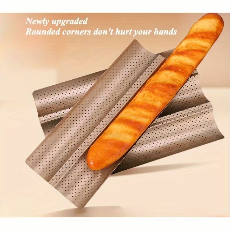 Non-Stick Perforated Baguette Baking Pan – 38cm
