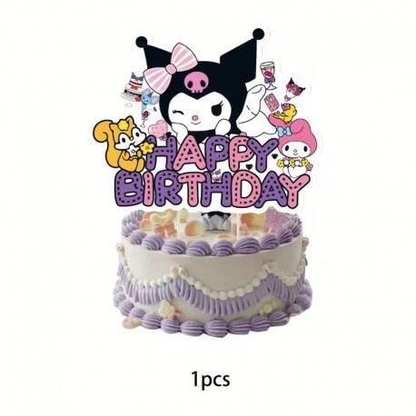 Sanrio Kuromi Cake & Cupcake Topper Set – 25 Piece