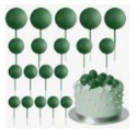 Cake Topper Ball Set Assorted sizes Dark Green 20pcs