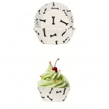 Dog Bone Print Baking Cups – Dark Brown 50pcs Unbranded - 1