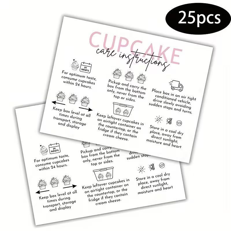 Cupcake Care Cards – 15 × 10cm  25pc