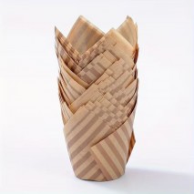 Tulip Muffin Papers – Light Brown Striped (50 Pack)