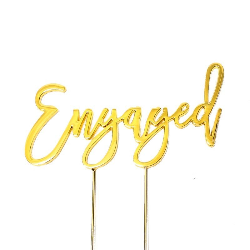 C&C Engaged Cake Topper - Gold