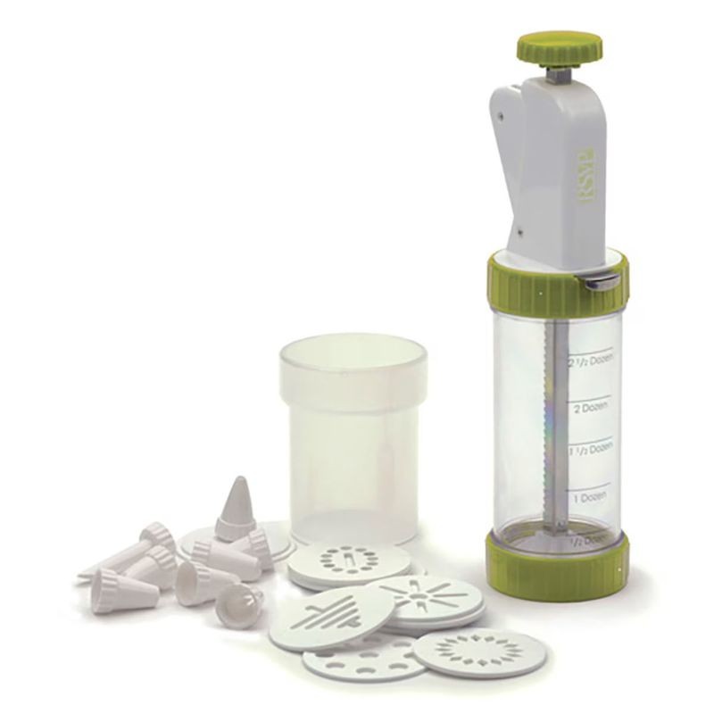 R.S.V.P Endurance Cookie Press - 12 discs/8 Decorating Tips